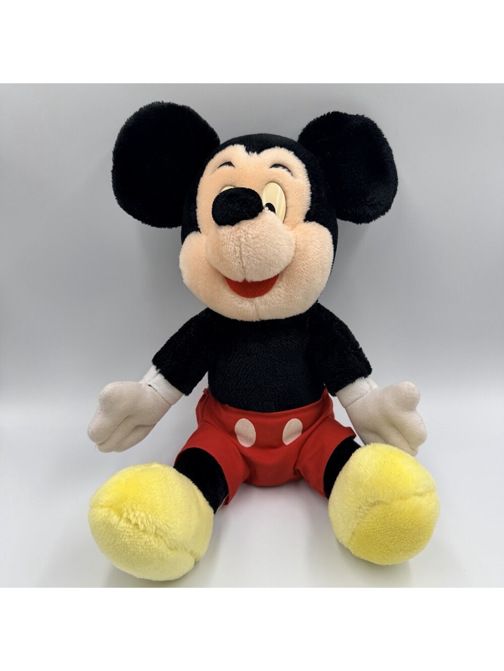 Vintage Disney Parks Mickey Mouse Plush Stuffed Animal Plastic Eyes Shorts 12"